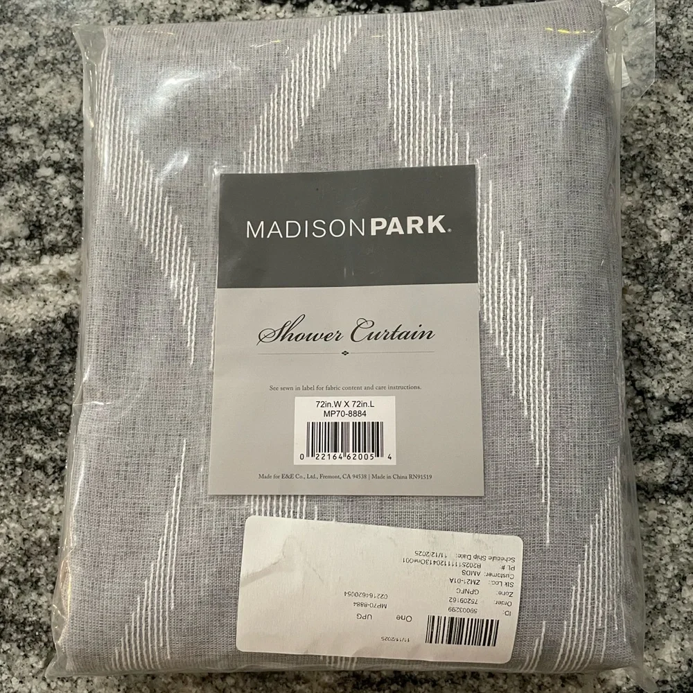 Madison Park Candice Sheer Shower Curtain, Machine Washable, 72